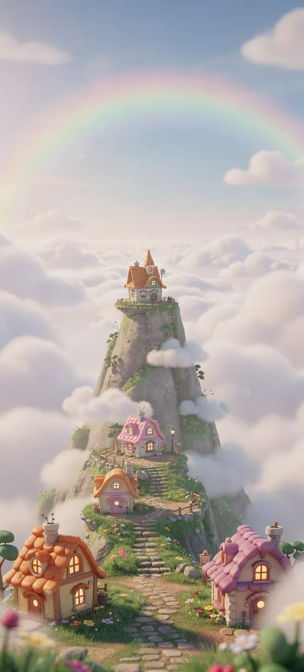 Cartoon Mountain Village — Home screen