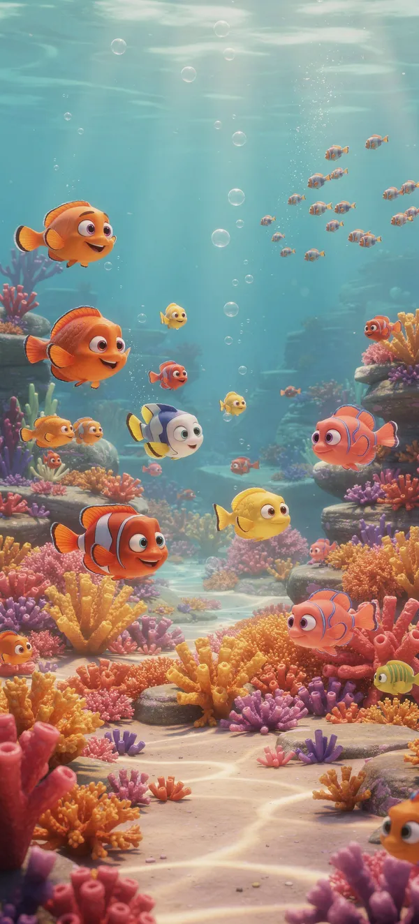 Cheerful Underwater Cartoon World