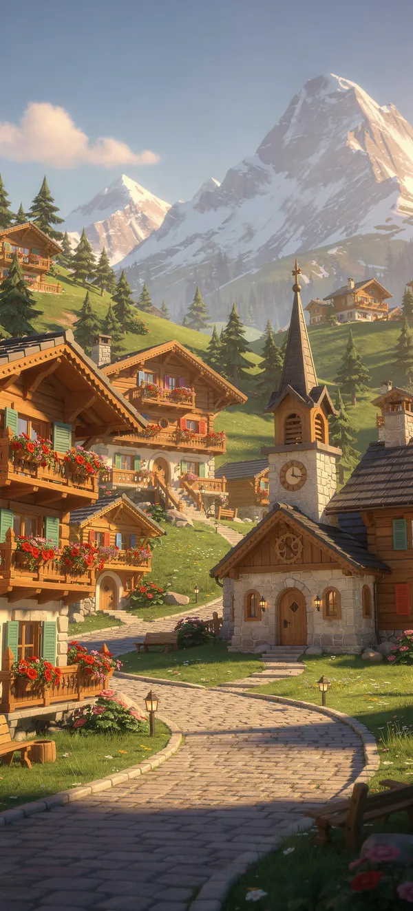 Cozy Alpine Chalet Village