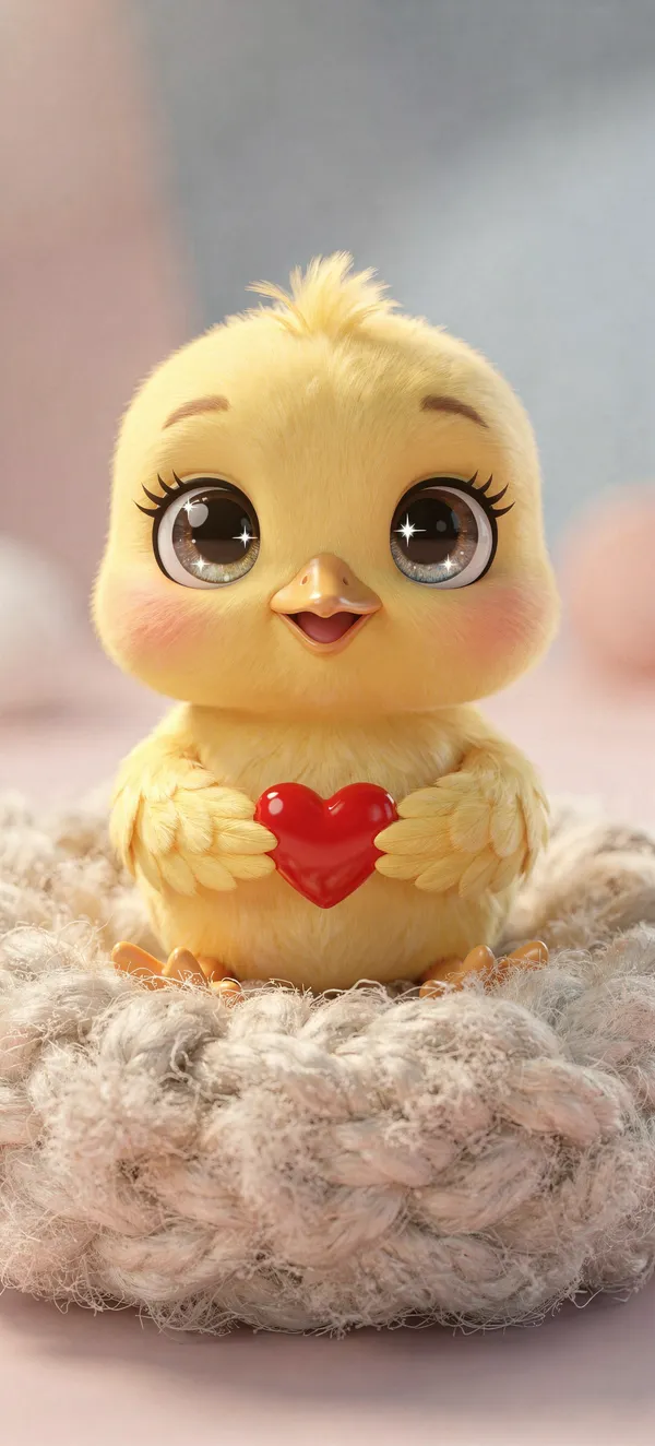 Cute Chick with Heart