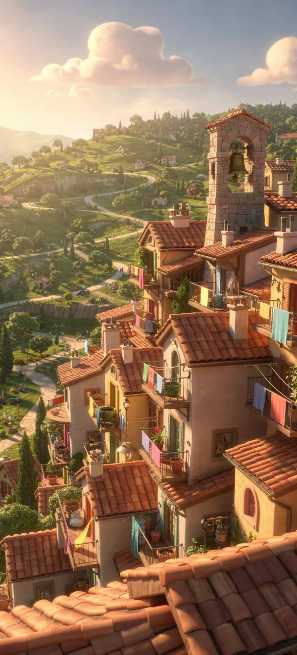Hillside Village Golden Hour