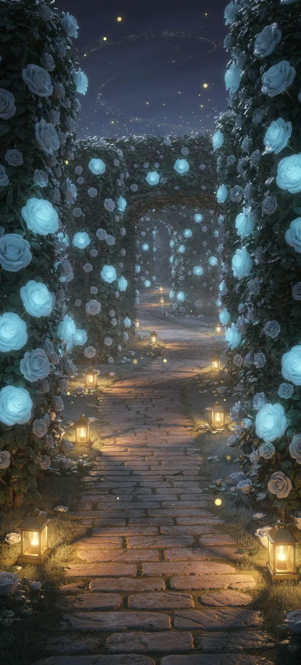 Moonlit Enchanted Rose Maze