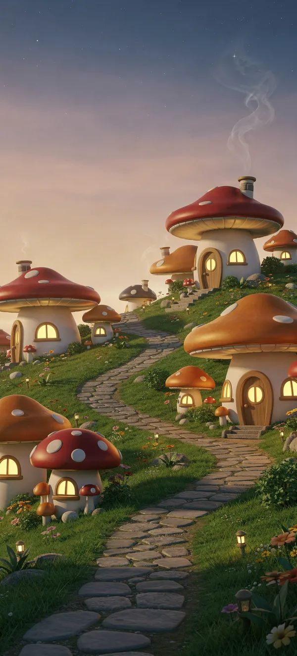 Mushroom Village Dusk