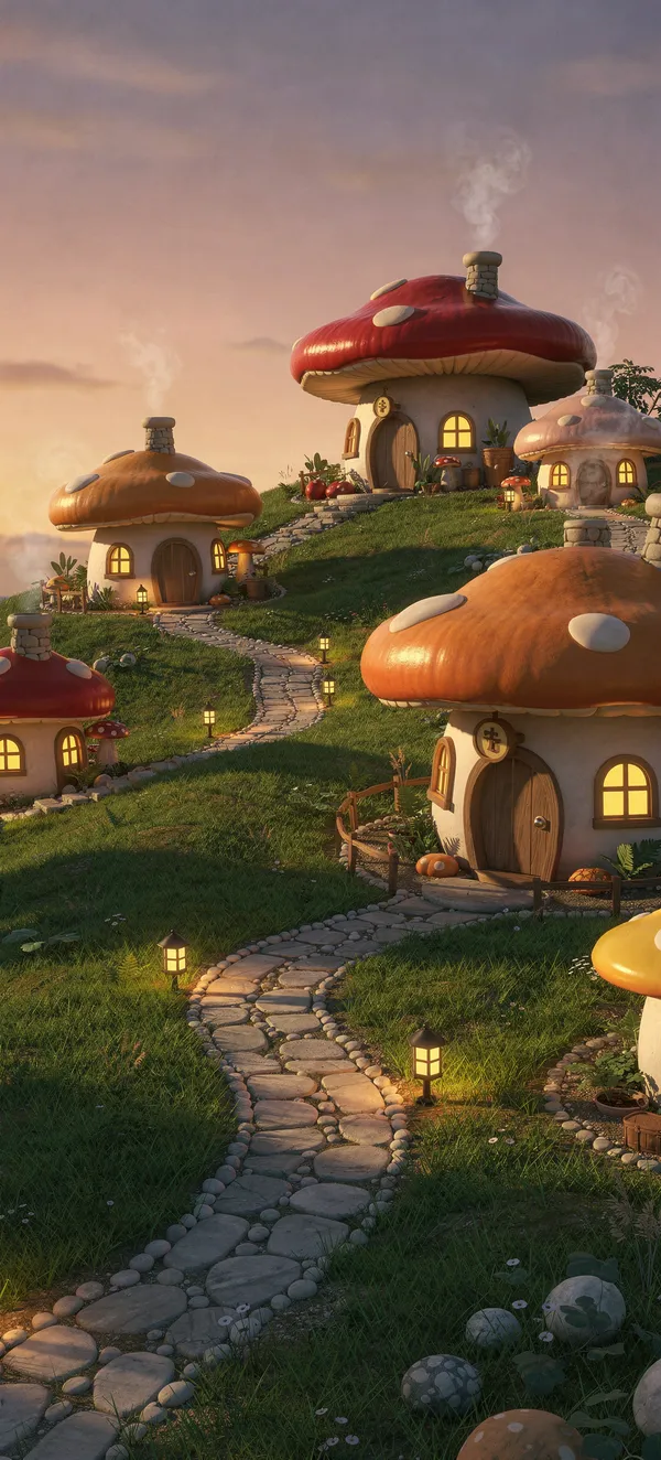 Mushroom Village Dusk