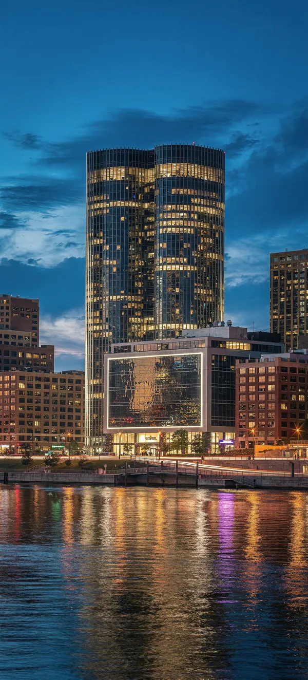 Detroit Renaissance Center Blue Hour