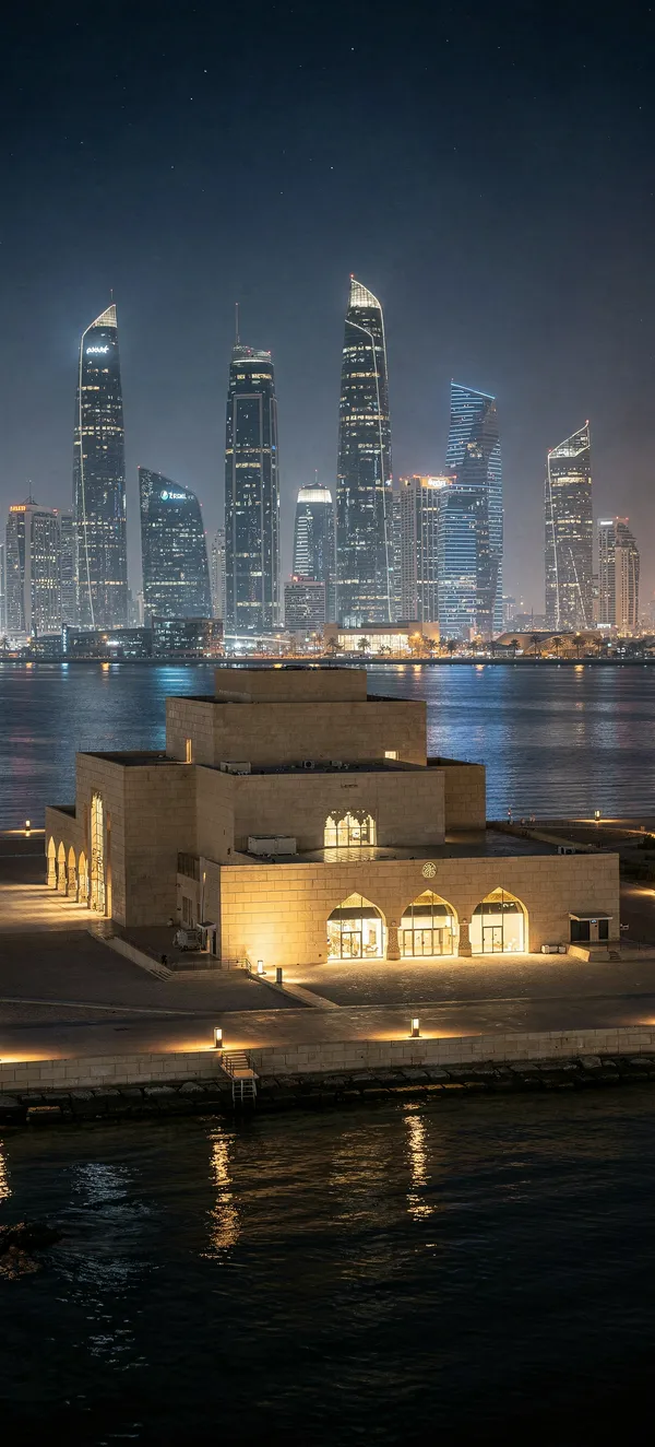 Doha Qatar Skyline at Night