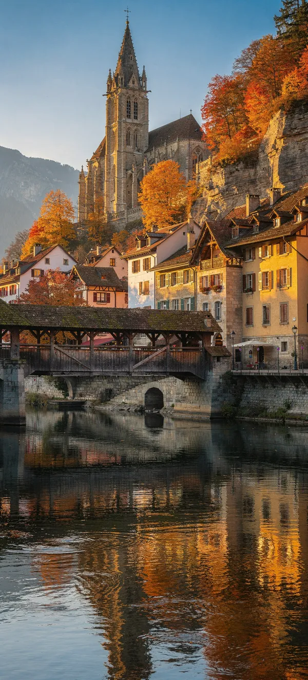 Fribourg Autumn Cityscape