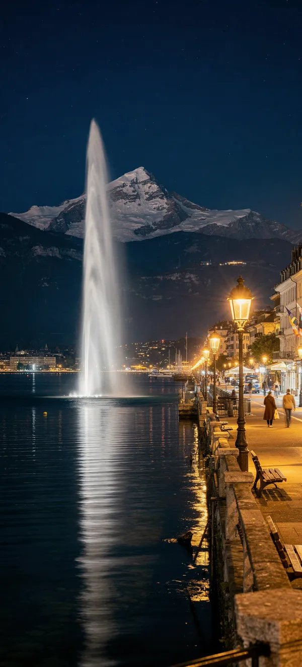Geneva Night Cityscape