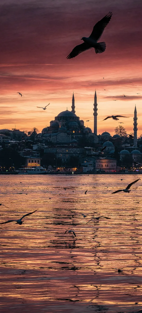 Istanbul Sunset Over Bosphorus