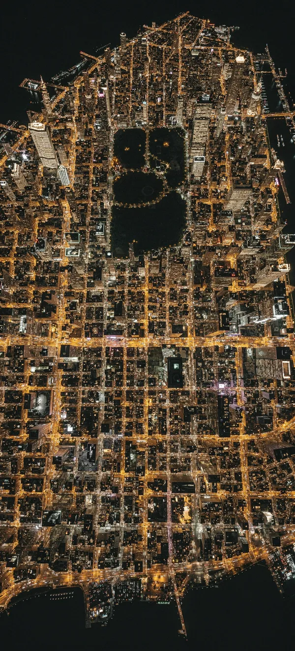 Manhattan Night Aerial