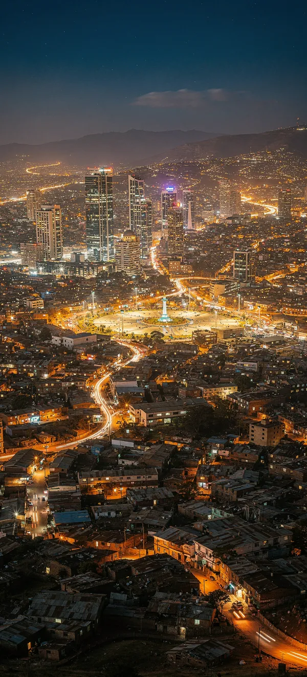 Night Addis Ababa from Entoto Hill