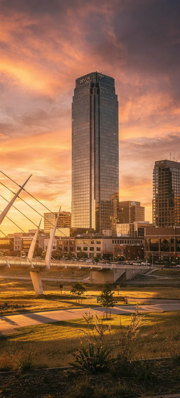 Oklahoma City Sunset Skyline