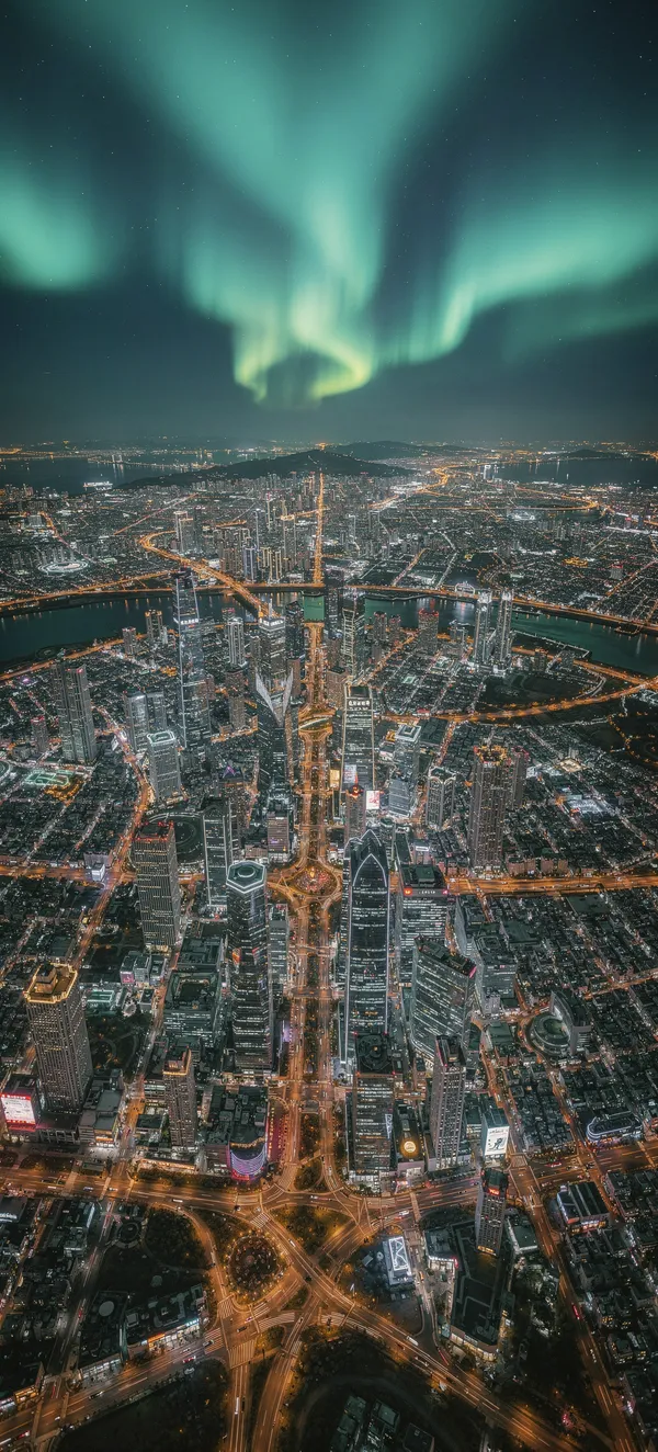 Seoul Night Tilt-Shift Aerial
