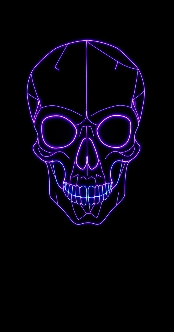 Amoled Neon Skull