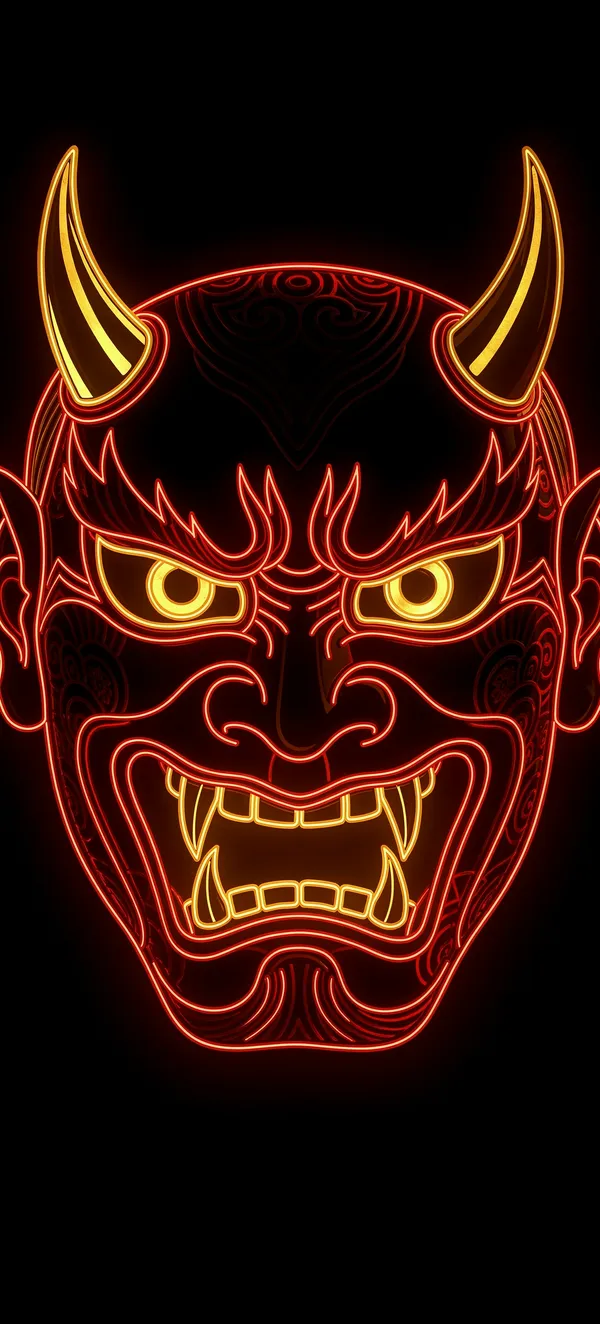Neon Oni Mask