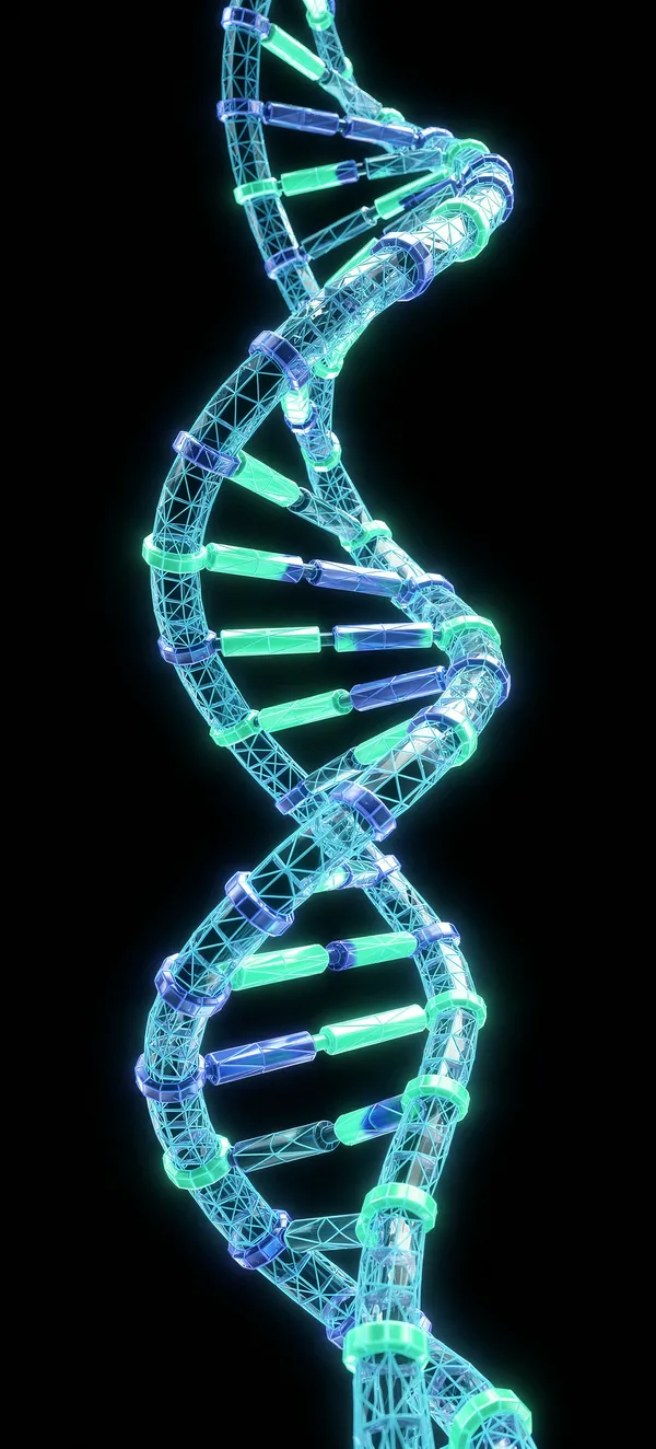 Neon Cyan DNA Helix