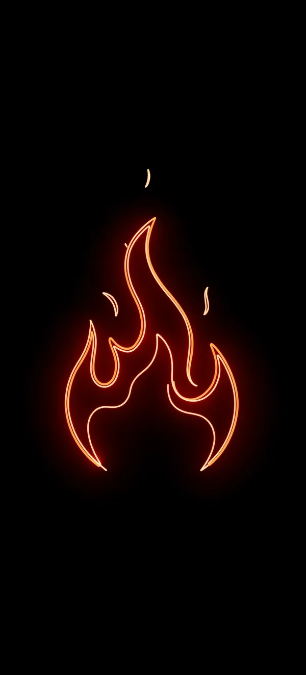 Neon Flame Outline