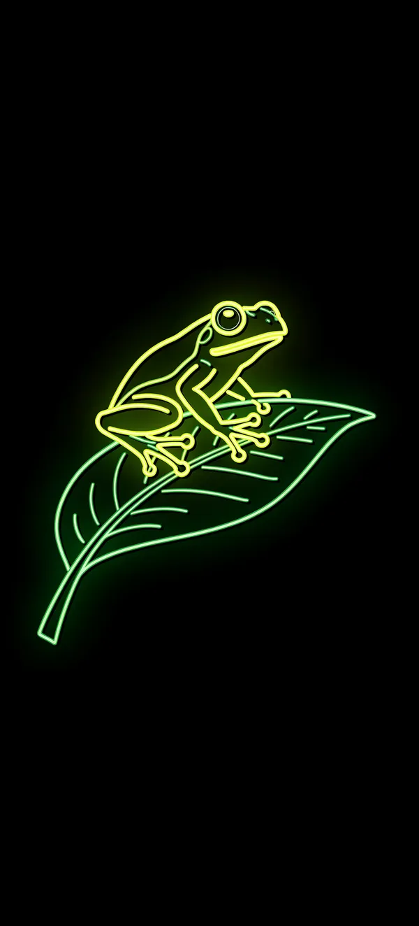 Neon Tree Frog AMOLED Wallpaper