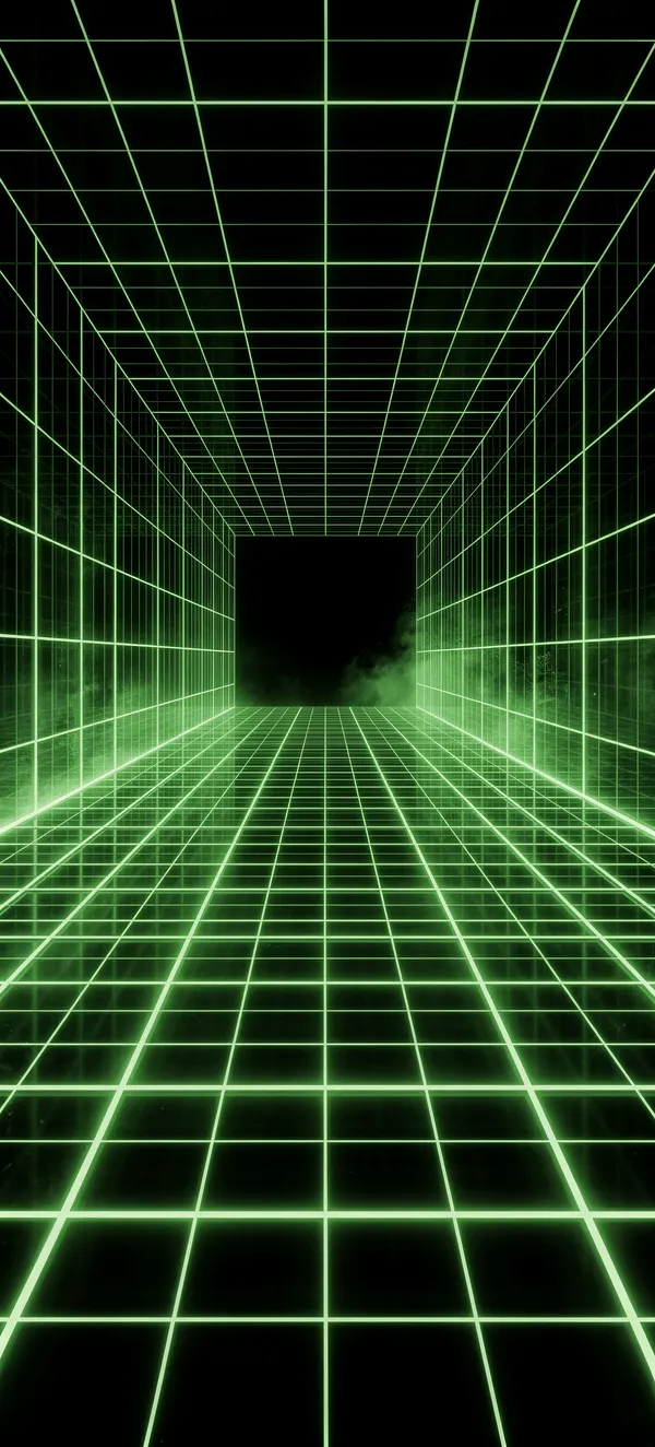 Neon Green Digital Tunnel