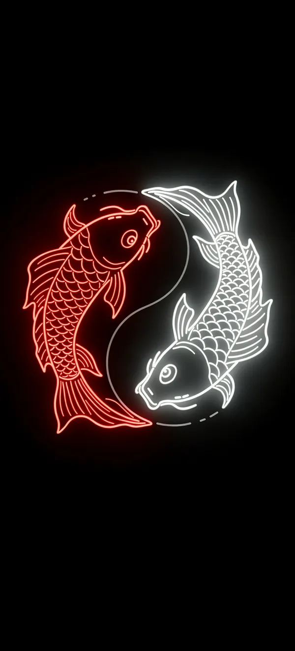 Neon Koi Yin Yang