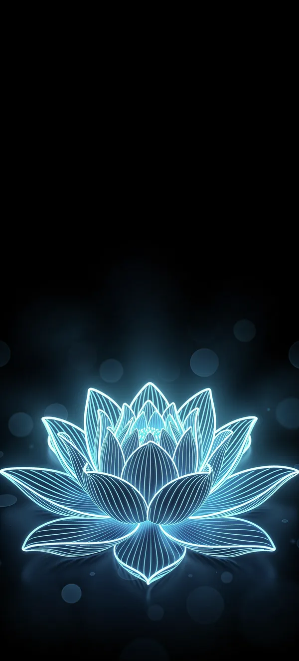 Neon Lotus Blue Glow — Home screen