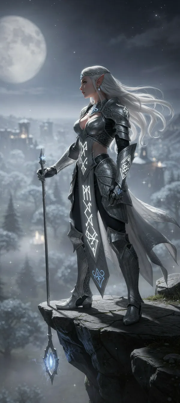 Elven Sorceress Moonlight Fantasy
