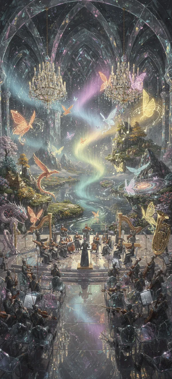 Musical Enchantment Fantasy Wallpaper