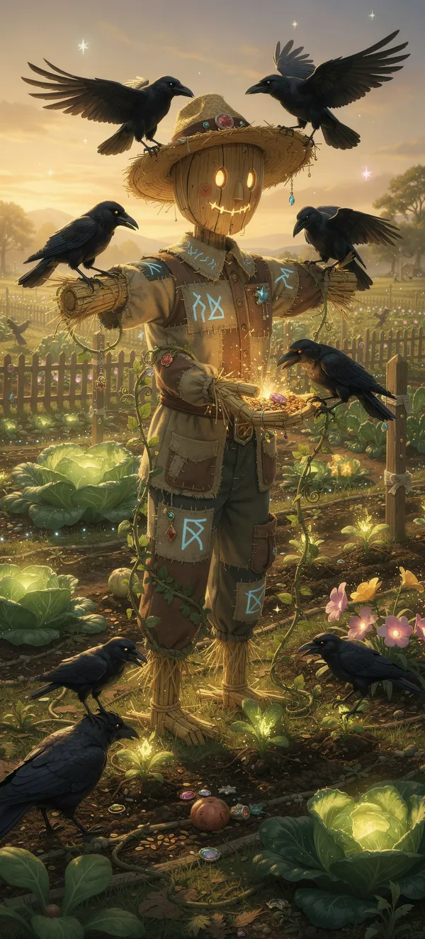 Enchanted Scarecrow and Ravens