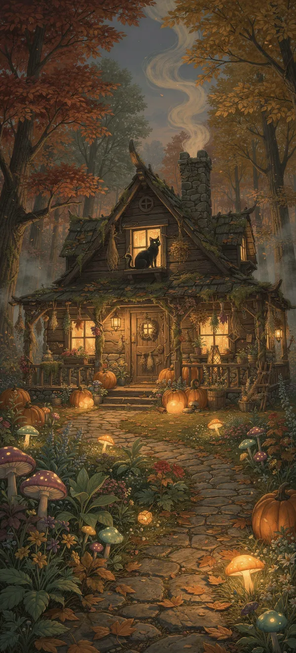 Witch's Cottage Autumn Forest