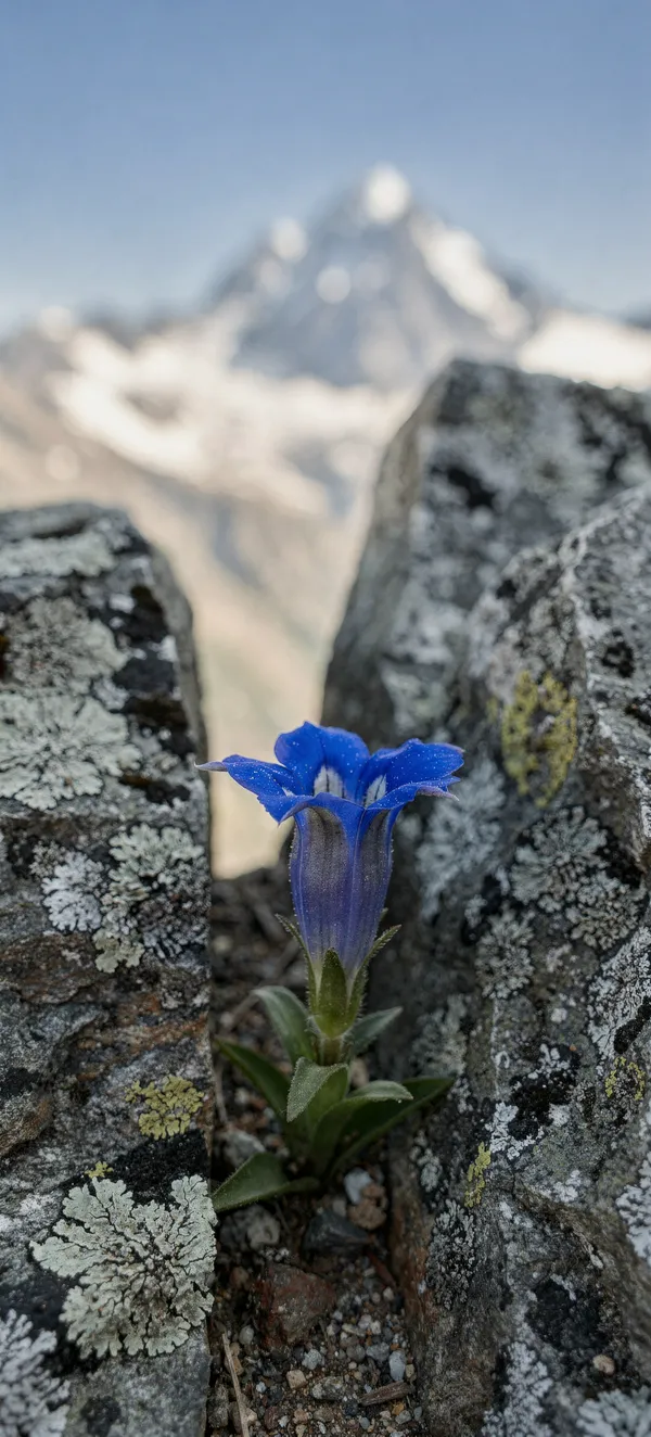 Alpine Gentian Mountain Wallpaper — Home screen
