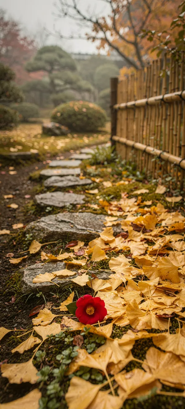 Autumn Japanese Garden Camellia