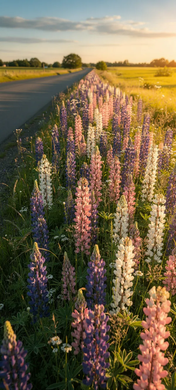 Colorful Lupins Roadside