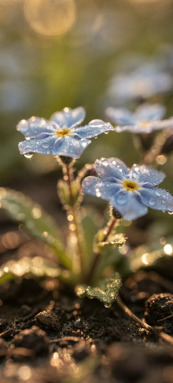Forget-Me-Not Macro Wallpaper