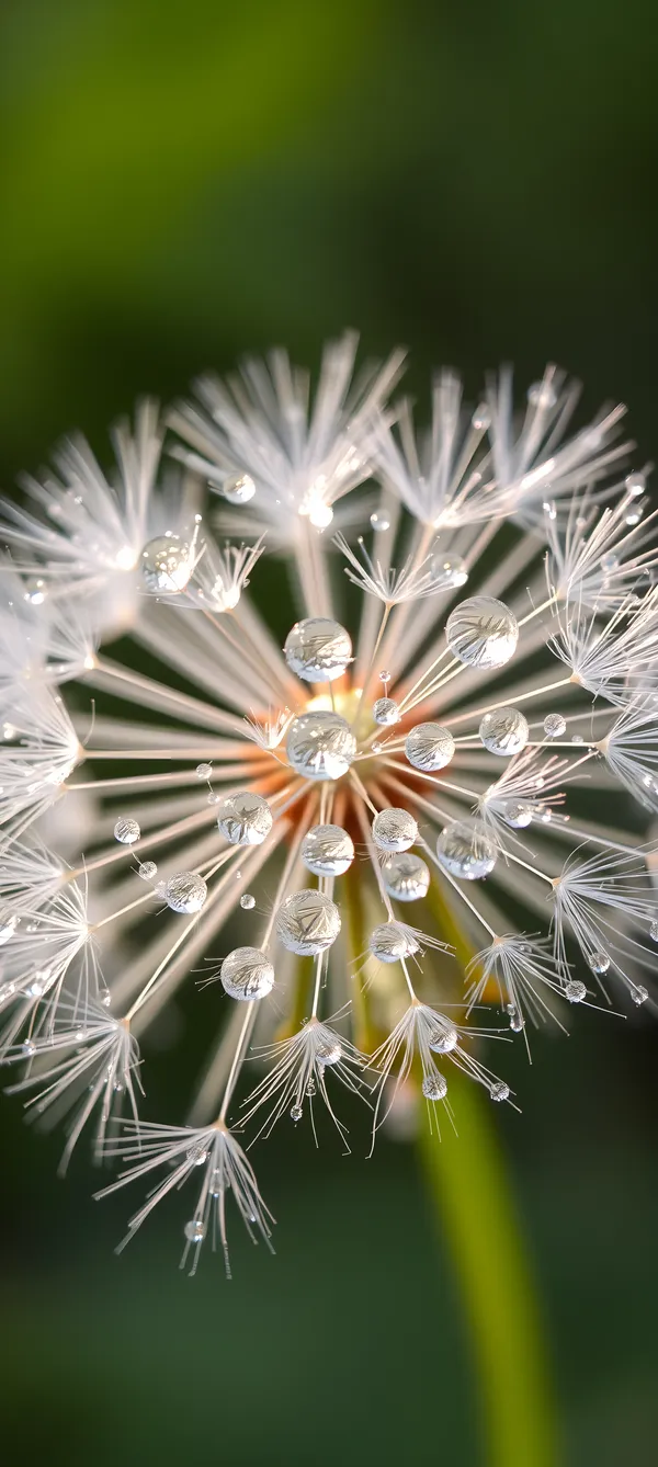 Dew Dandelion Macro