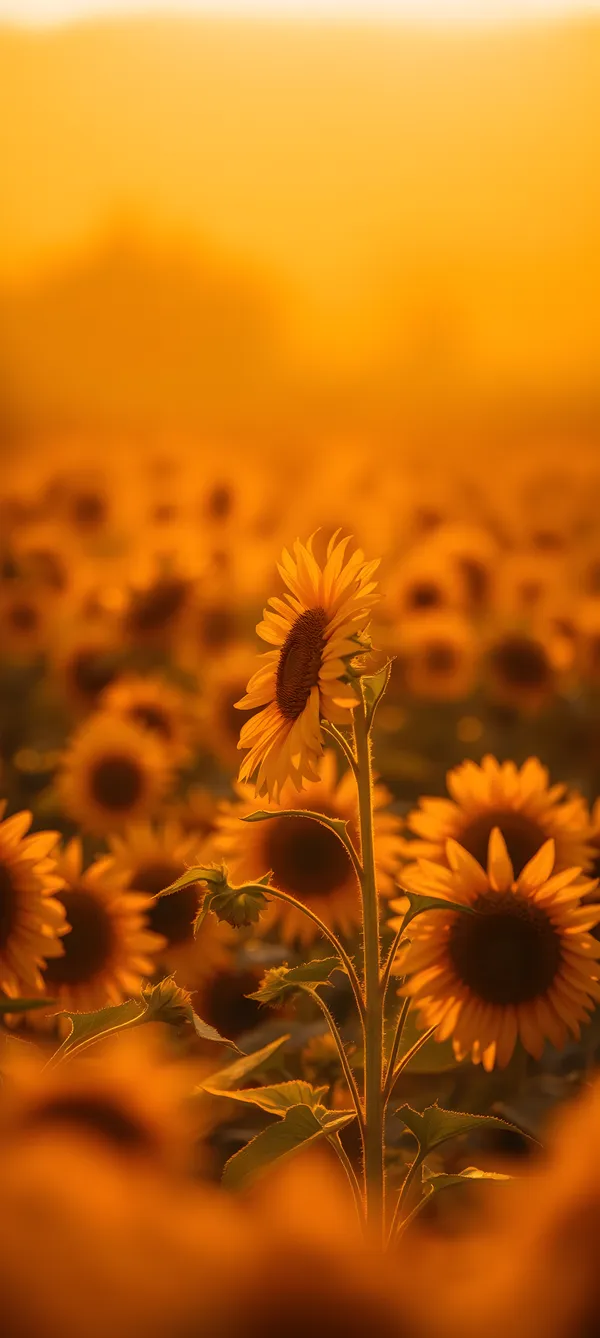 Golden Hour Sunflower Field