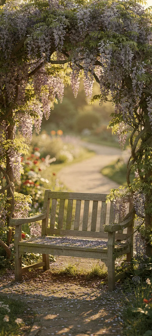 Garden Bench Wisteria