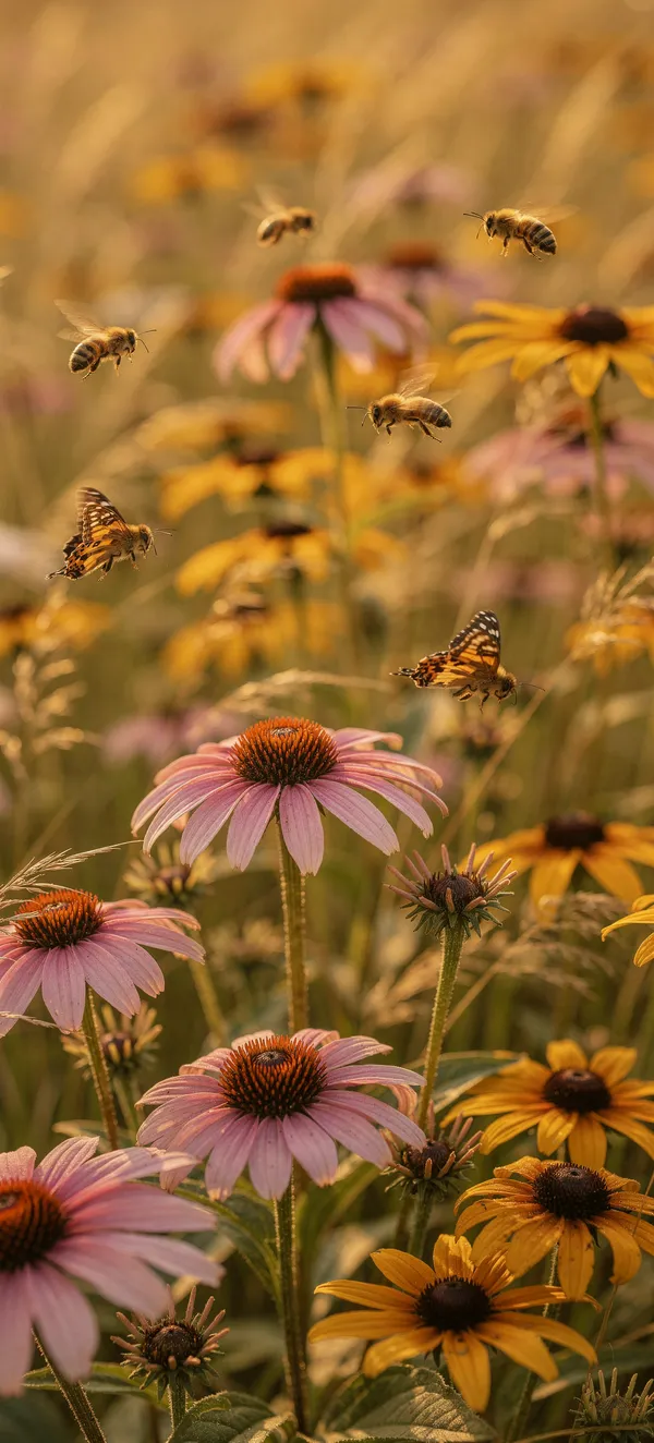 Prairie Wildflowers with Pollinators