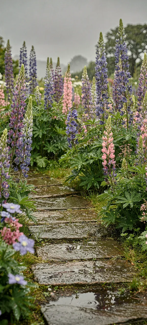 Rainy Garden Path