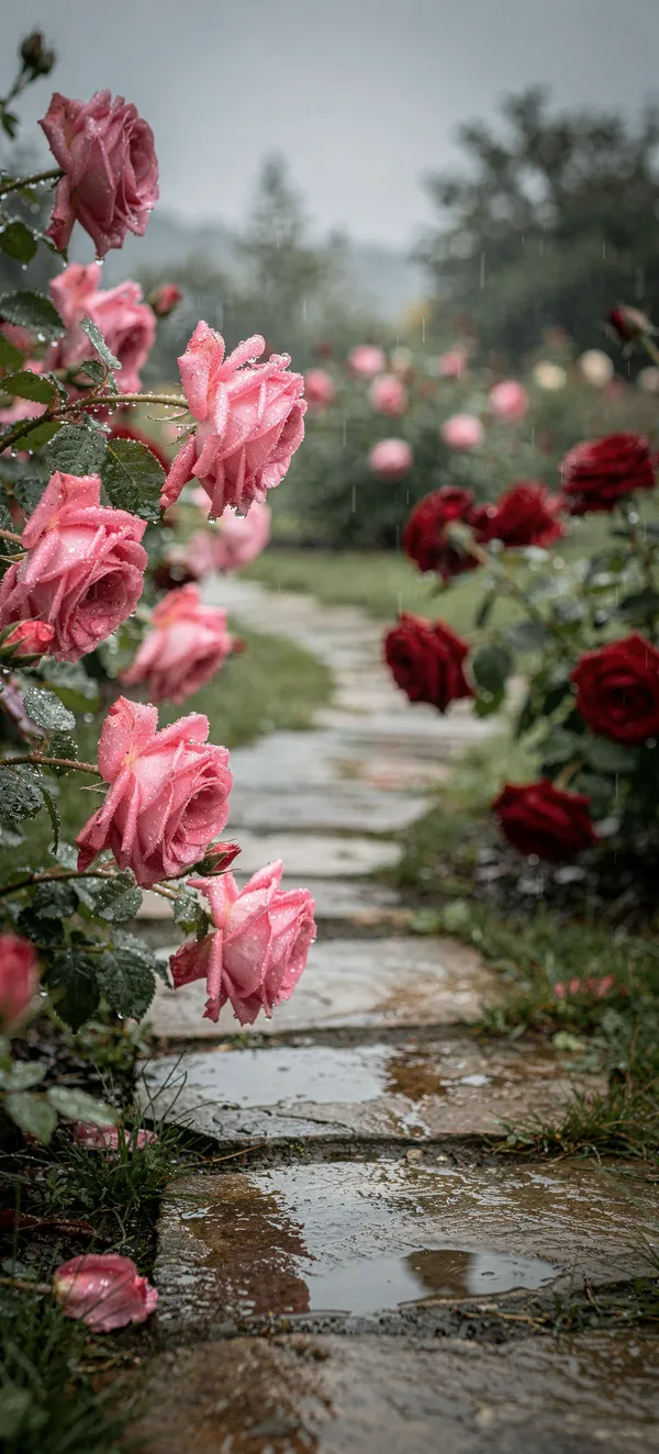 Rainy Rose Garden