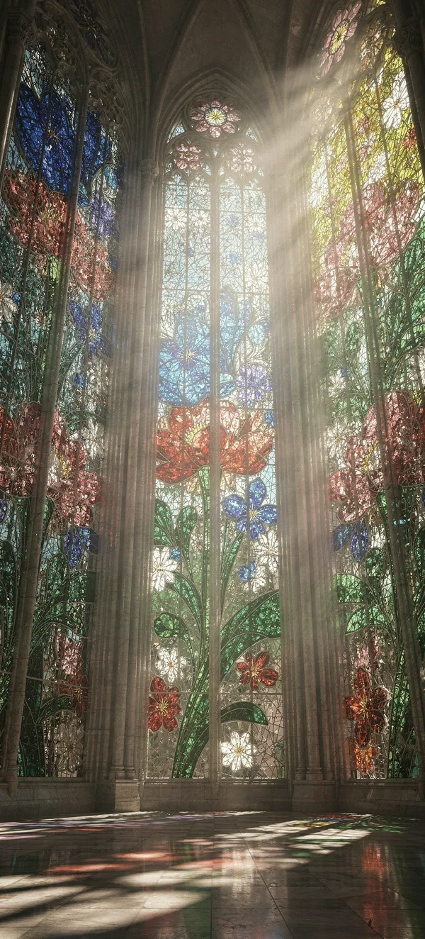 Stained Glass Flower Mosaic