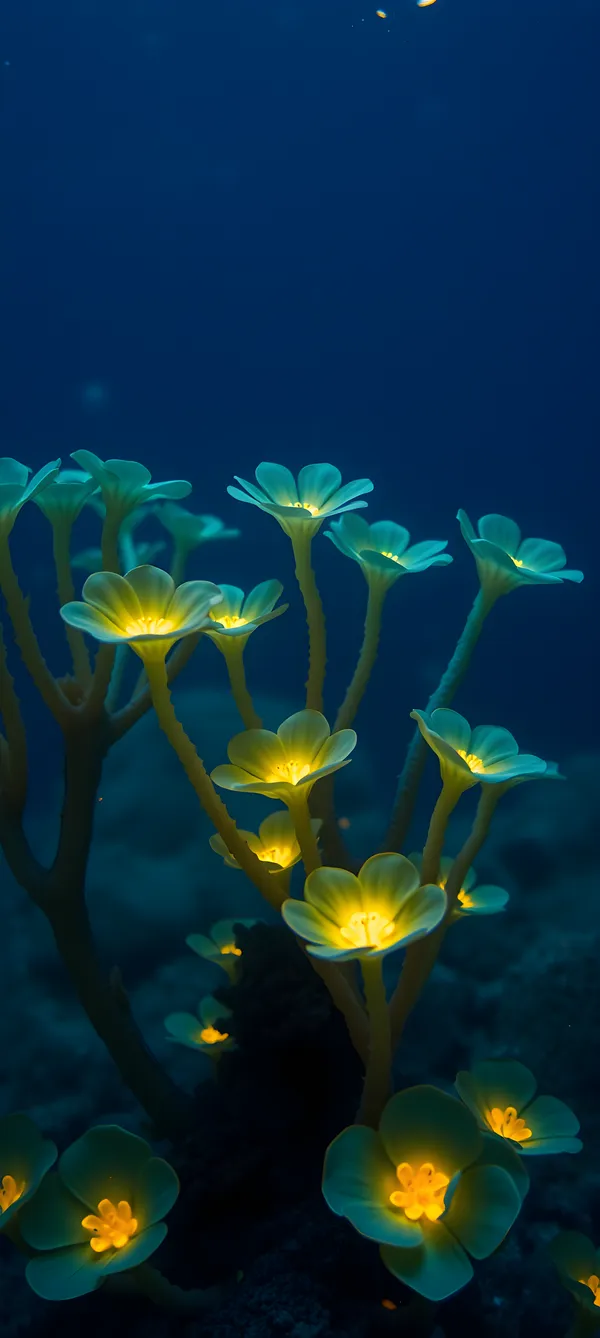 Bioluminescent Ocean Flowers