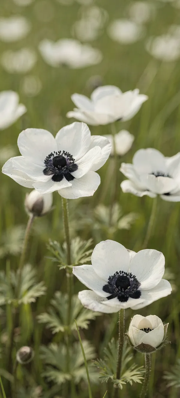 White Anemone Flowers