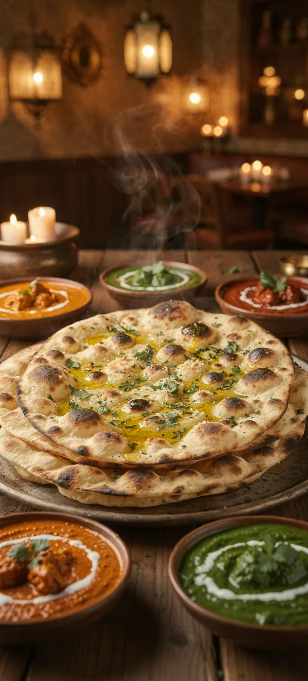 Tandoor Naan with Curry Bowls