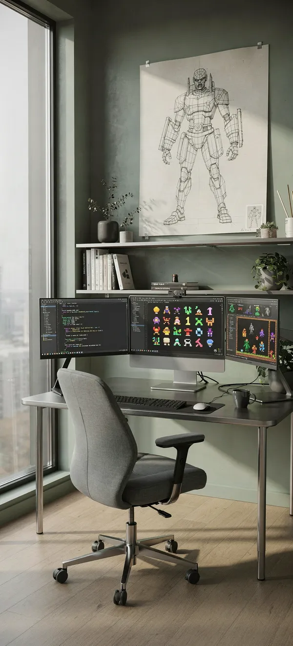 Game Dev Workspace Wallpaper