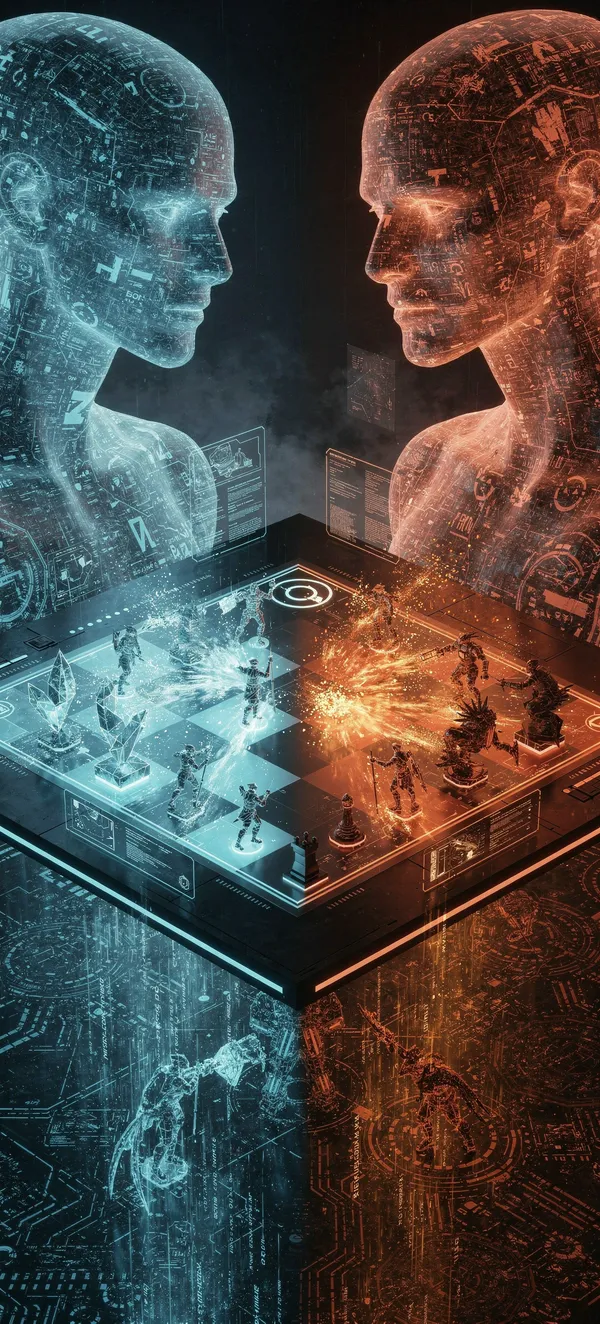 Holographic AI Chess Battle