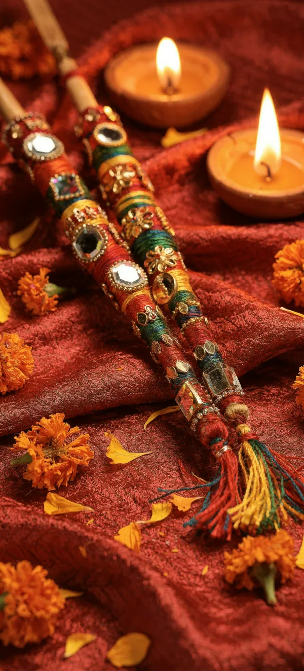 Navratri 2026: Decorated Dandiya Sticks