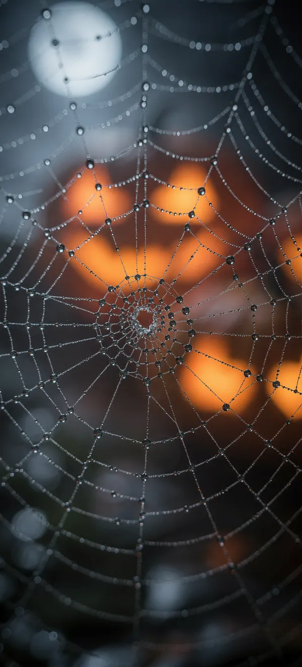 Halloween 2026: Dewy Spiderweb at Night