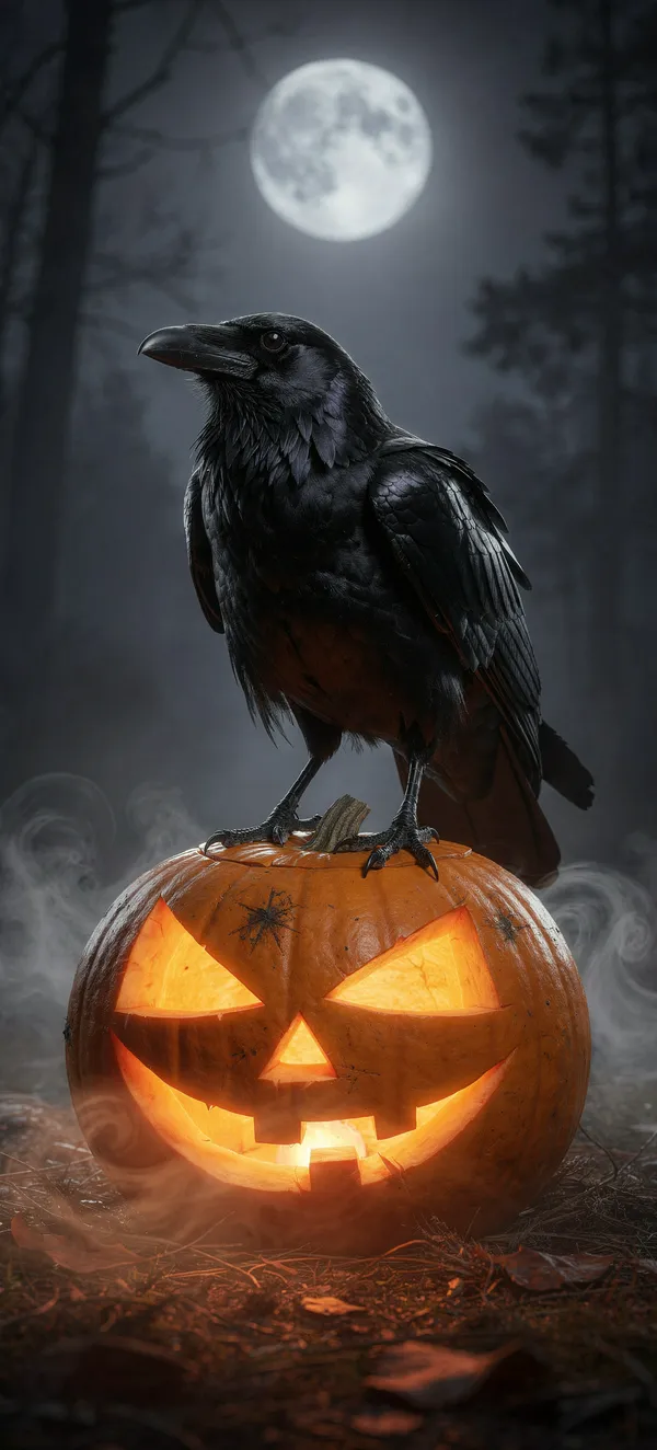 Halloween 2026: Raven on a Jack-o’-Lantern