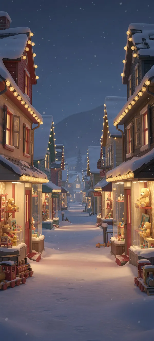 Snowy Holiday Toy Shop Street