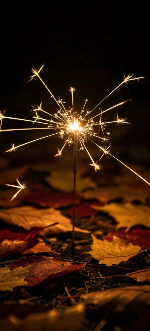 Bonfire Night 2026: Sparkler in Autumn Leaves